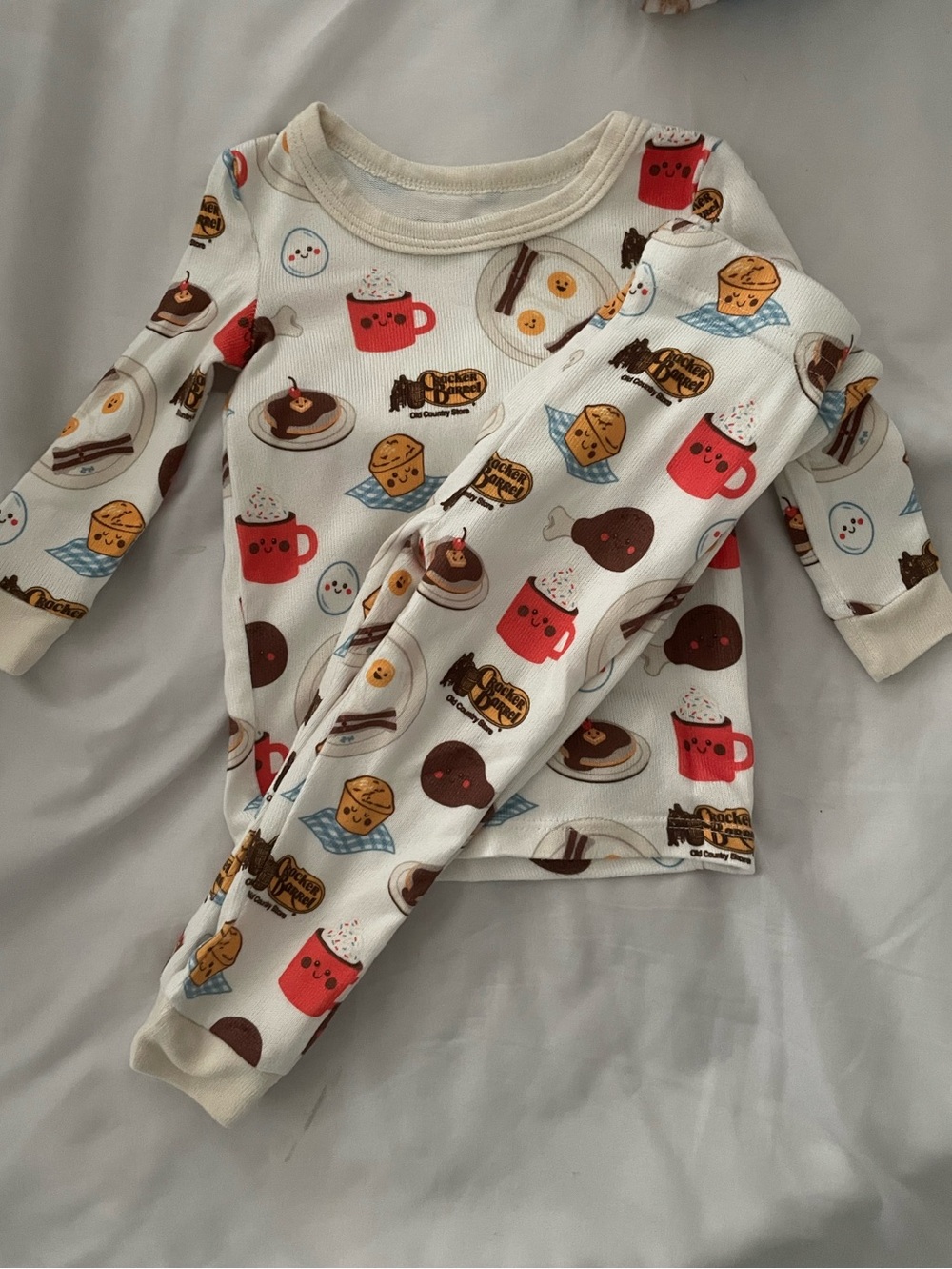 RARE Cracker Barrel Old Country Store pajamas breakfast-themed‎ pattern 12M